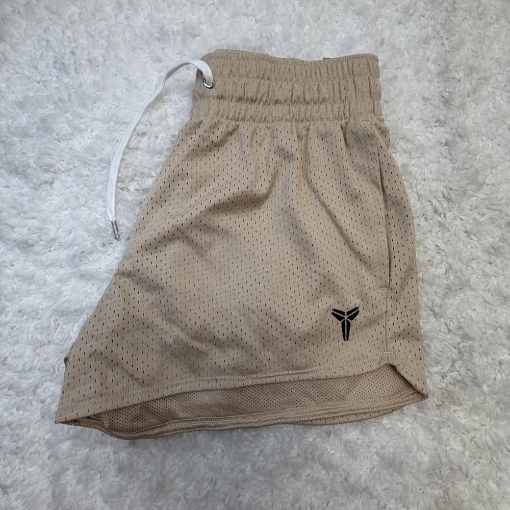 Nike Kobe Dri-FIT Athletic Mesh Shorts Beige Loose Fit Mid Thigh‎ Length Kids L - Picture 3 of 5